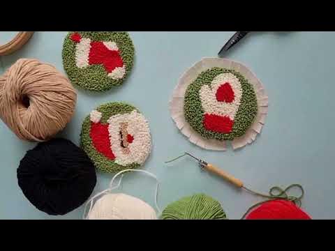 подставки под чашку в ковровой технике. Punch needle coasters - YouTube