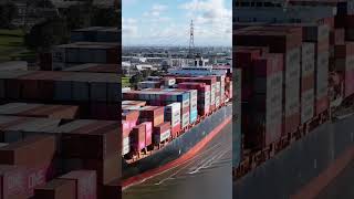CSL VINIA outbound Port of Melbourne #cargo #ship #melbourne #port #containers #drones