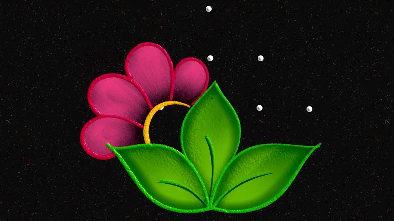 Creative 5-1 dots Flower Rangoli 🌸| Easy & Simple dots kolam | Flower muggulu | colour rangoli