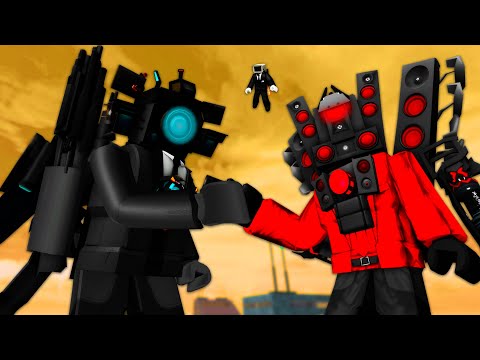 Skibidi Toilet War In Roblox Brookhaven Rp : Titan Cameraman And Titan Speakerman Cooperate