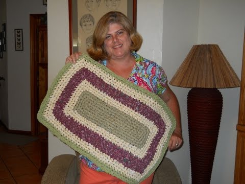 Crochet RECTANGLE Rag Tapis Tutorial Partie 1