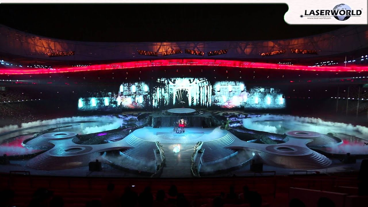 "Attraction" Multi Media Show in Bird's Nest Stadium, Beijing 2013 | Laserworld, Ray Technologies