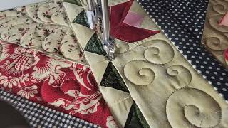 Custom Quilting Borders Free Motion Longarm Quilting Q24 Bernina Feathers Swirls and more