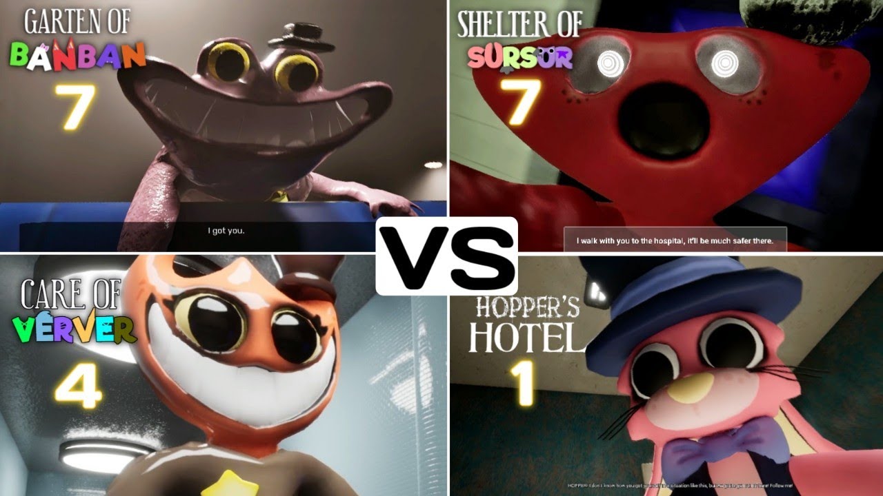 SHELTER OF SURSUR 7 vs GARTEN OF BANBAN 7 vs HOPPERS HOTEL vs CARE OF VERVER 4 - Chases Comparison