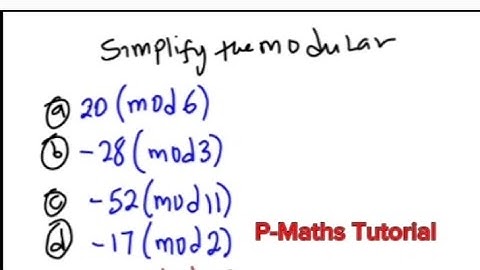 Modular Arithmetic of Negative numbers.