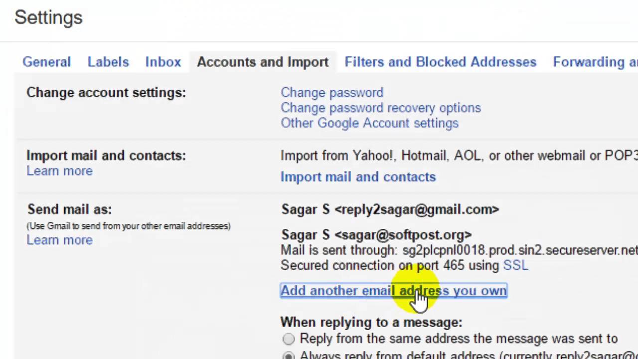 add alias to gmail account settings