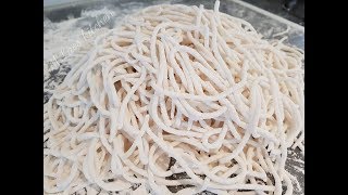 How To Make Rice Noodles วิธีทำ ข้าวเปียก เส้น ของลาวฝั่งโขง ເສັ້ນເຂົ້າປຽກສົດ