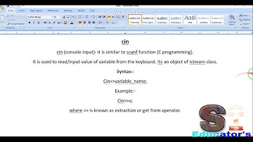 input statement - cin in C++ programming (urdu)@@@ Sahib educator