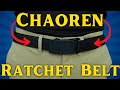 Chaoren ratchet belt  1 38  micro adjustable leather belt full demo and review