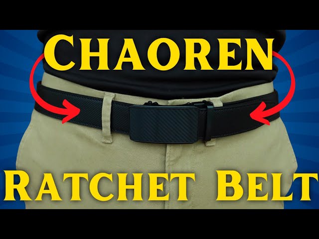 CHAOREN Ratchet Belt - 1 3/8 - Micro Adjustable Leather Belt (FULL DEMO and REVIEW!) class=
