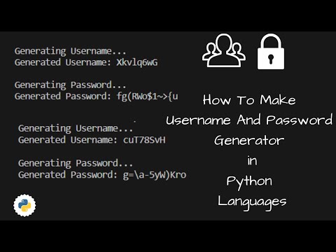 Username and Password generator in python language || python language project