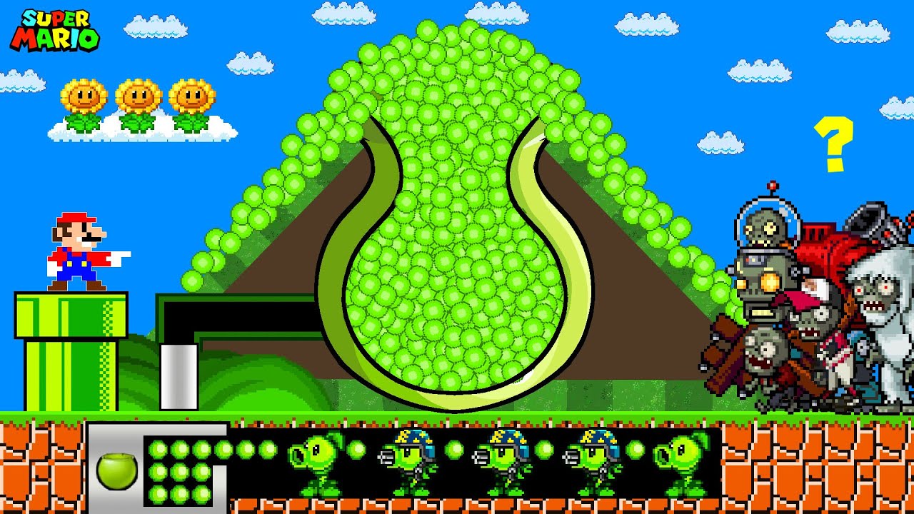 Super Mario Bros. But Mario vs the Strongest Fusion Plant in Plants Vs. Zombies