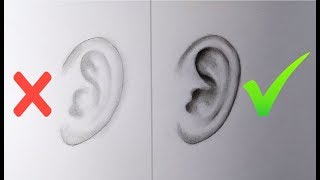 DO'S & DON'TS: How To Draw a Realistic Ears | Step by Step Drawing for beginners