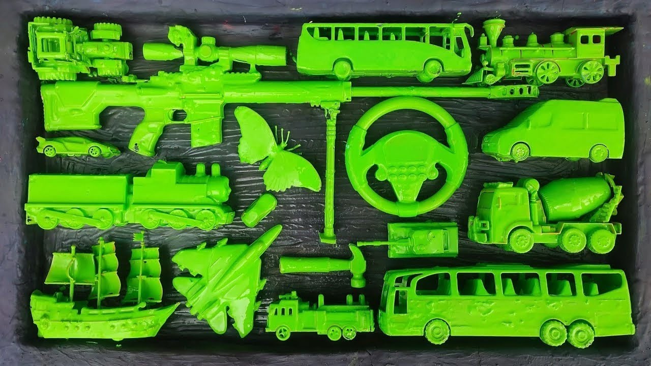 Membersihkan Mainan Mobil Balap/Truk Molen/Kereta Api/Excavator/Tank Tempur/Mobil Damkar/Pesawat 08