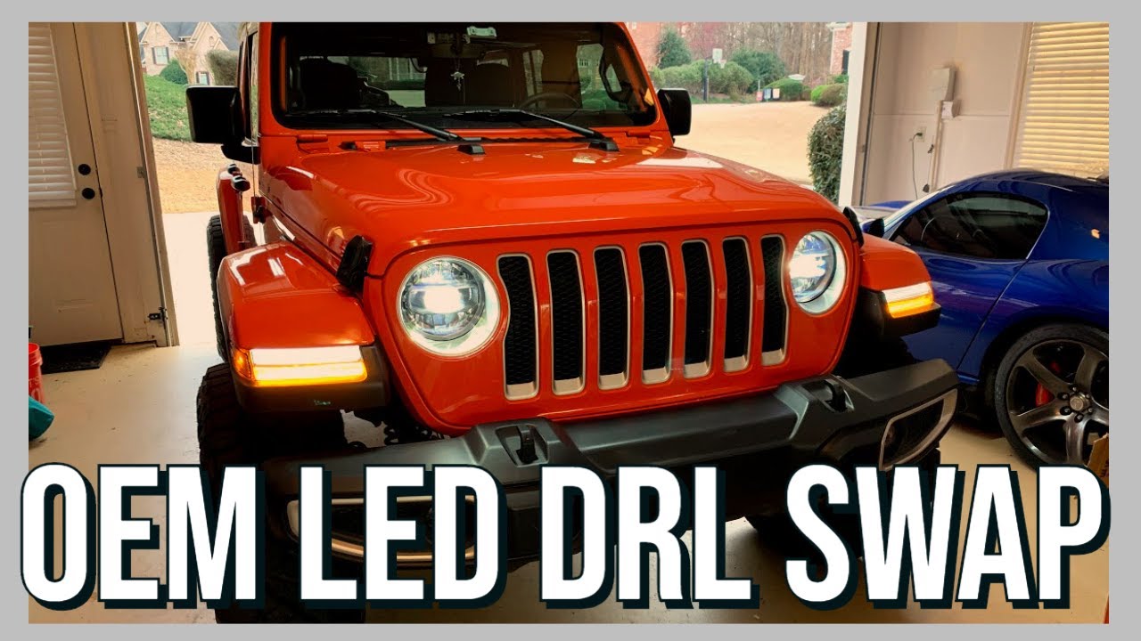 JL Jeep Wrangler OEM LED DRL SWAP - YouTube