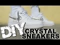 DIY CRYSTAL NIKES - How to bedazzle sneakers - with On Feet (AF1)