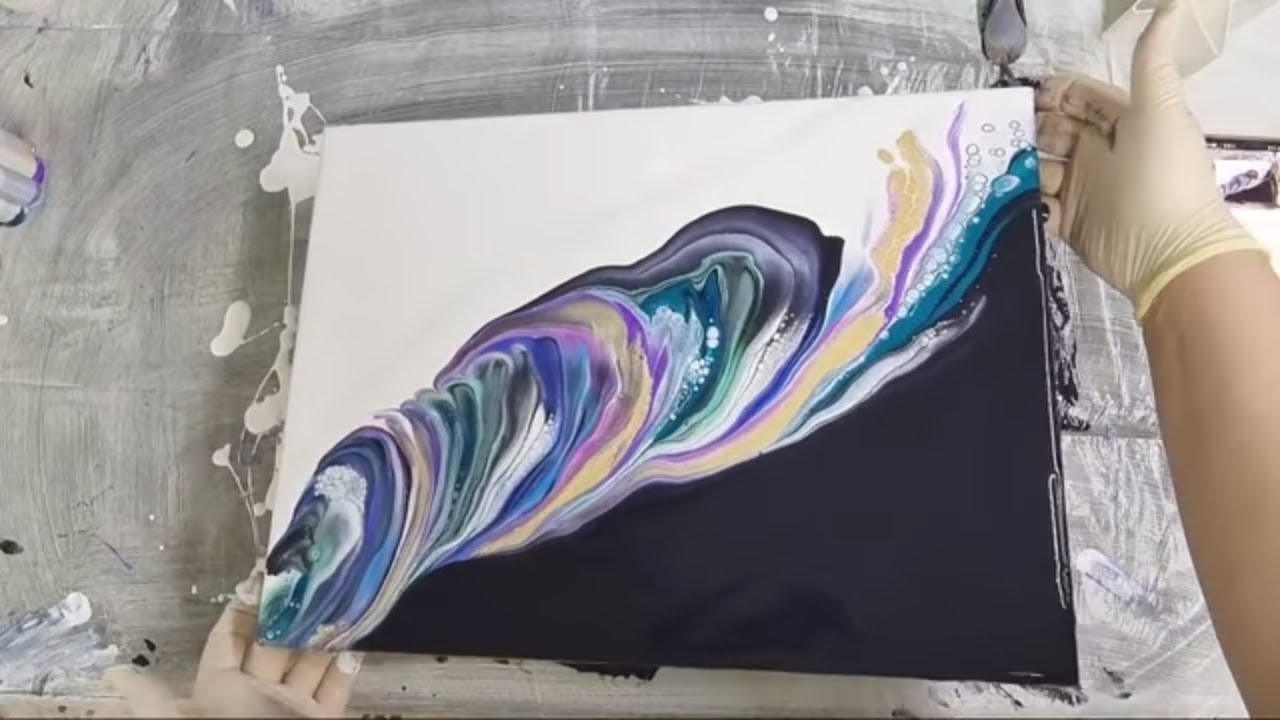 GALAXY acrylic pour ~ OPEN CUP technique ~ Painting LIVE ~ Fluid art ...