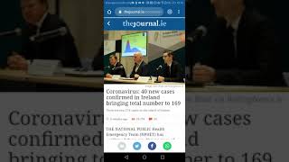 40 new Coronavirus cases in the Republic of Ireland bringing total number to 169 Infected