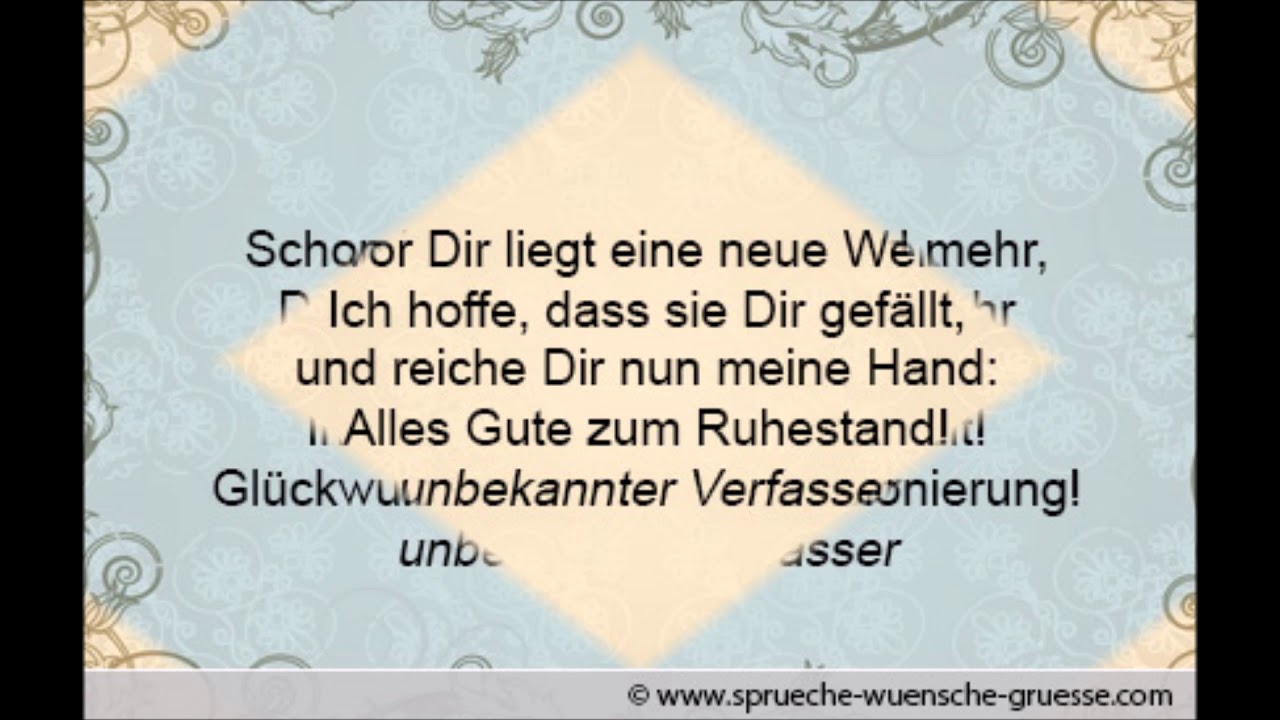 New Wünsche zum Ruhestand