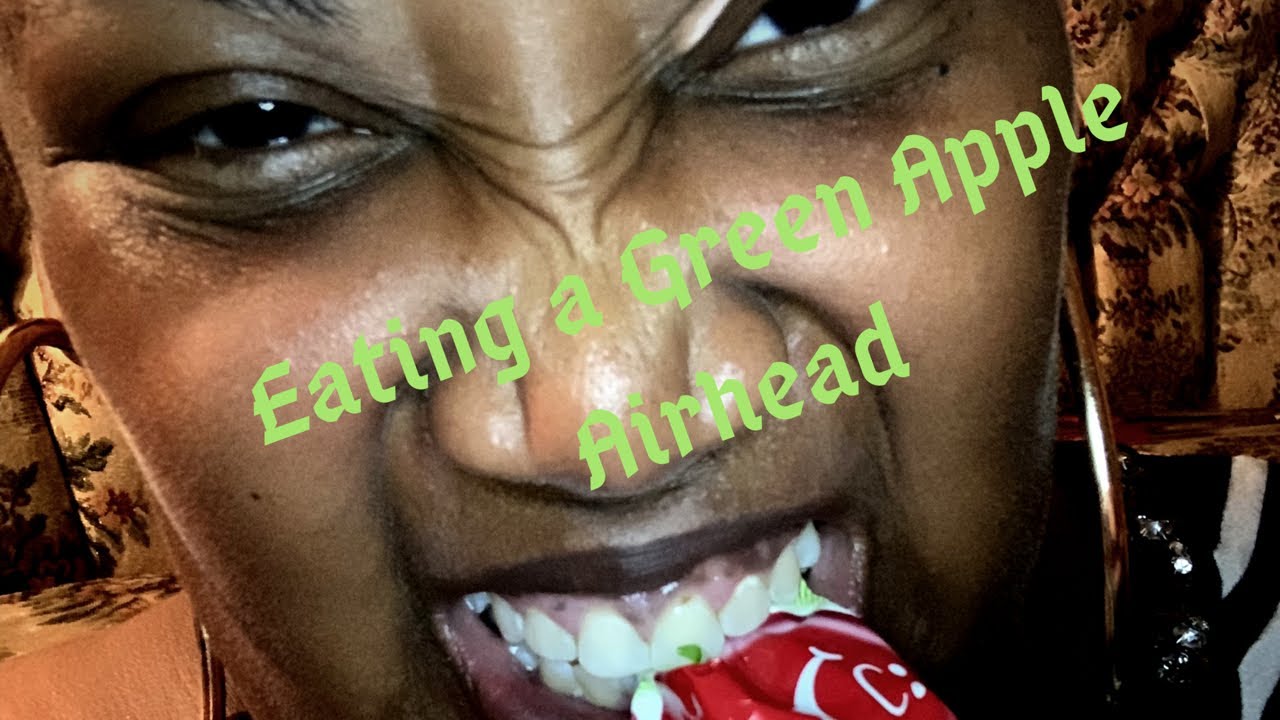 Green Apple Airhead ASMR..100 subscribers??⚠️Heavy Breathing ⚠️ Gulping ⚠️Smacking