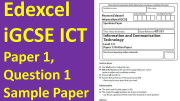 Edexcel iGCSE ICT, Paper 1, Question 1, Sample Paper