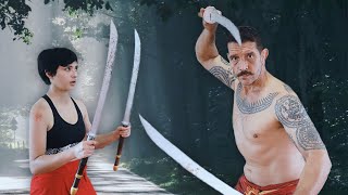 I tried dual sword fighting with a martial arts master.