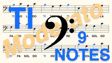Bass (F) Clef, Do Re... (Ti): Learn to Read the TI Note in Less Than 2 Minutes (Moderato, 9 Notes)