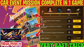 FREE CAR SKIN MISSION CAPTURE THE KNIGHT'S SWORD,USE JUMP PADS,SHOOT FRAGMENTS MISSION KASE KAREN FF screenshot 1