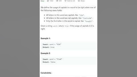 Detect capital | Leetcode 520 | One line coding