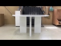 Φ1300mmの円形ダイニングテーブル（白色鏡面仕上）