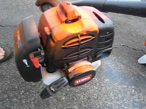 TORO trimmer and STIHL BG 86 blower start - YouTube