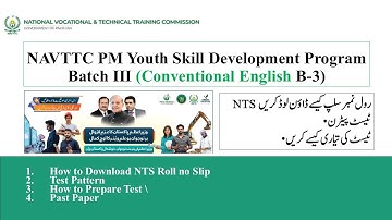 NAVTTC PYSD Batch III | Conventional English Mcqs | Test Preparation