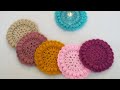 قاعدة اكواب كروشيه بالغرزه المنتفخه crochet coaster #1