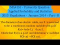Unit 2 University Question  - MA4151 | Check PDF &amp; Determine unknown value