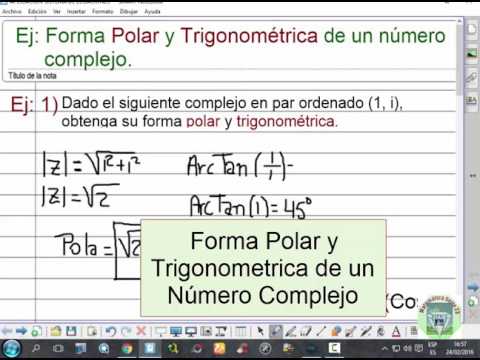 Forma Polar Y Trigonometrica De Un Numero Complejo Youtube