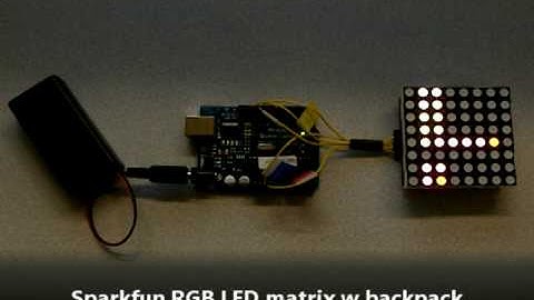 Hello World Display on a single Sparkfun RGB LED Matrix with backpack