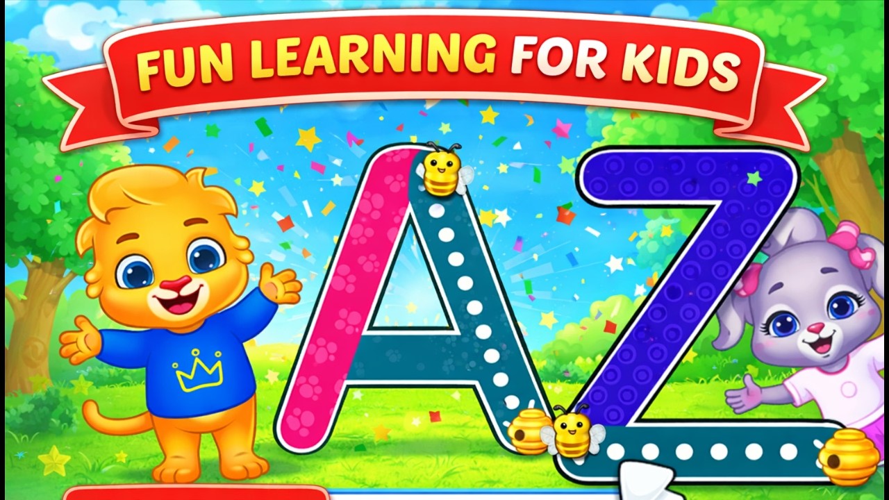 ABC Learning for Kids👶 | Fun Alphabet A to Z with Cute Animals 🐝🎨 - YouTube