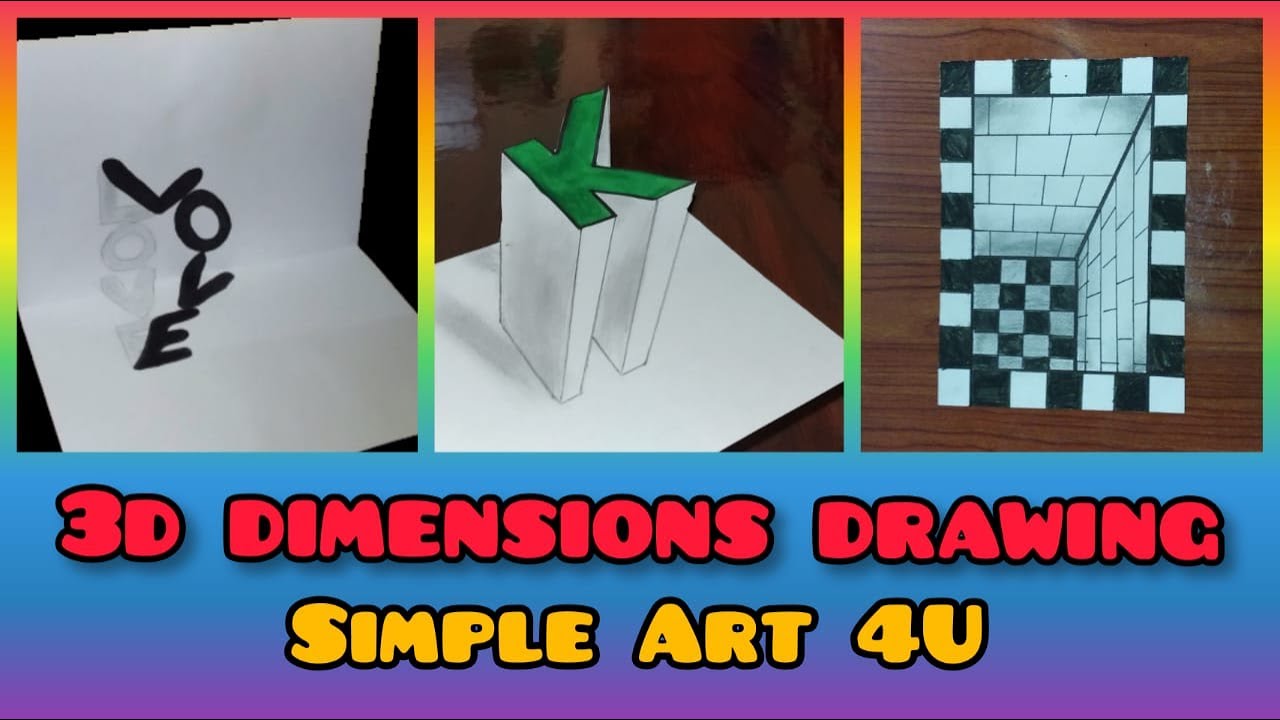 EASY 3 DIMENSIONS DRAWING  // SIMPLE ART 4U.....
