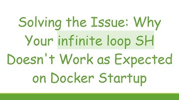 Solving the Issue: Why Your infinite loop SH Doesn