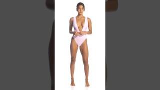 Bikini Lab Rib-Thym Nation Plunge One Piece Swimsuit | SwimOutlet.com