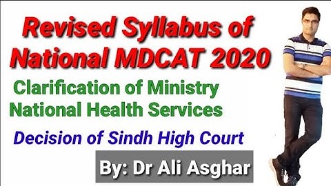 Revised Syllabus of National MDCAT 2020