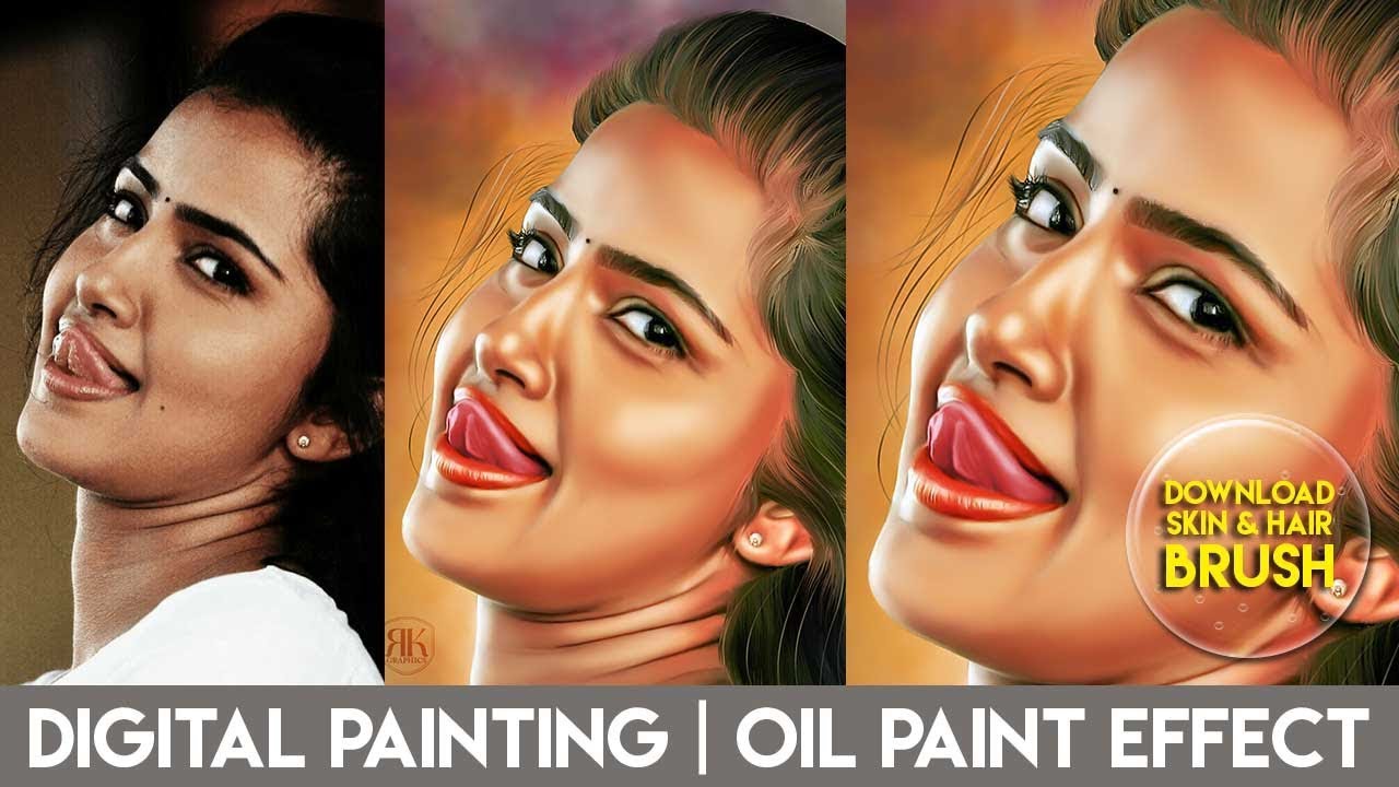 PHOTOSHOP TUTORIAL | DIGITAL PAINTING | OIL PAINT EFFECT | SMUDGE