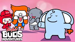 Yoga Class with the Buds 🧘🏻 | AirAsia Buds Adventures Presented ✈️🌏 | Fun Cartoons for Kids