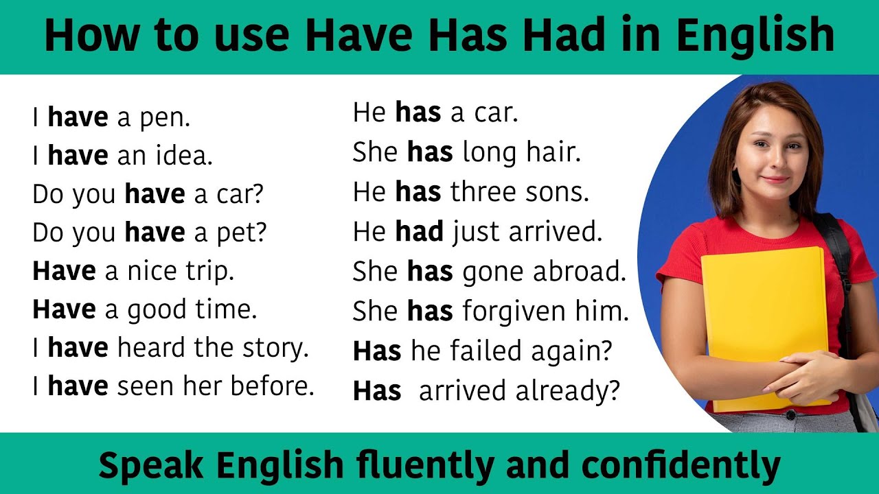 How To Use Have Has Had In English Daily Use English Sentences 