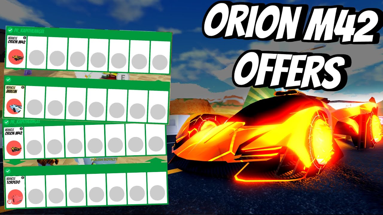 What People Can Offer for NEWEST LIMITED ORION M42 in Roblox Jailbreak ...