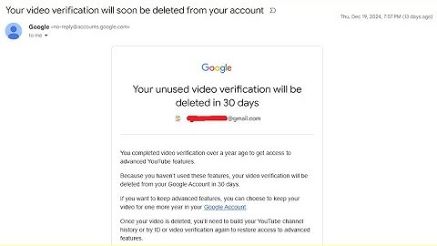 Your unused video verification will be deleted in 30 days Solved