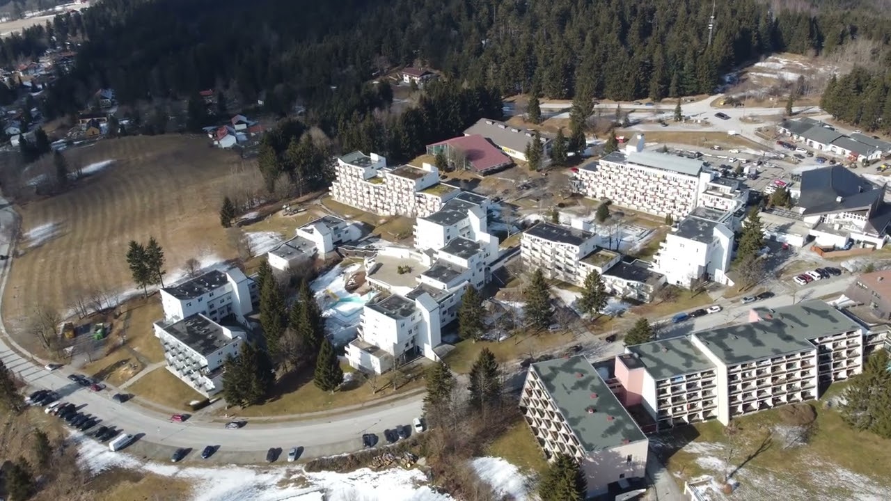 St. Englmar, drone video 4K winter, sunshine