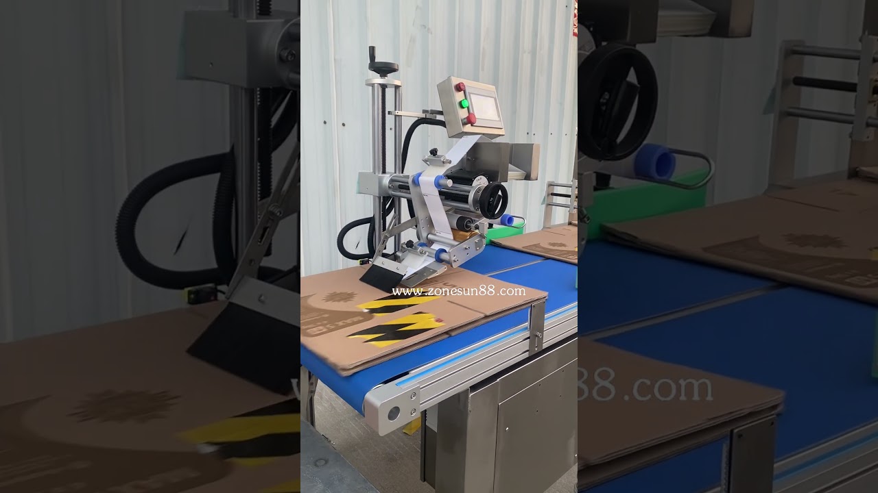 ZONESUN Automatic High Speed Flat Cardboard Box Labeling Machine