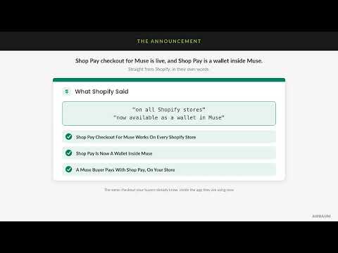 Video: Shop Pay Is Now a Wallet in Muse