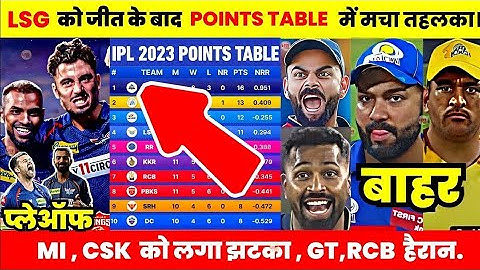 लखनऊ की जीत के बाद IPL के Points table में मचा बवाल MI,CSK को लगा तगड़ा झटका वही RR, GT हैरान IPL PT